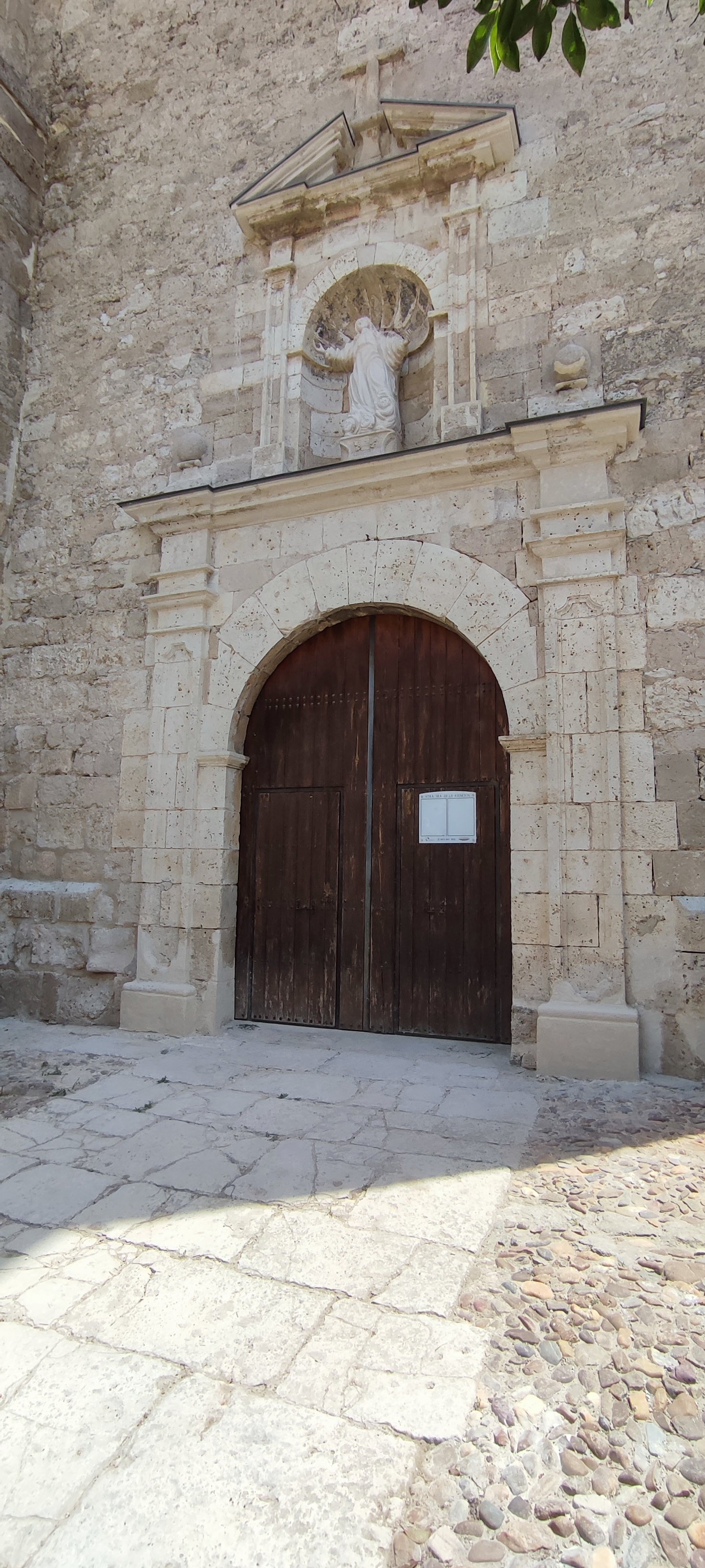 Detalle de estructura de cubierta del pórtico reparada
