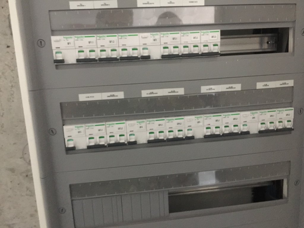 Cuadro general de interruptores magnetotérmicos y diferenciales de la sede de Potencia y Control