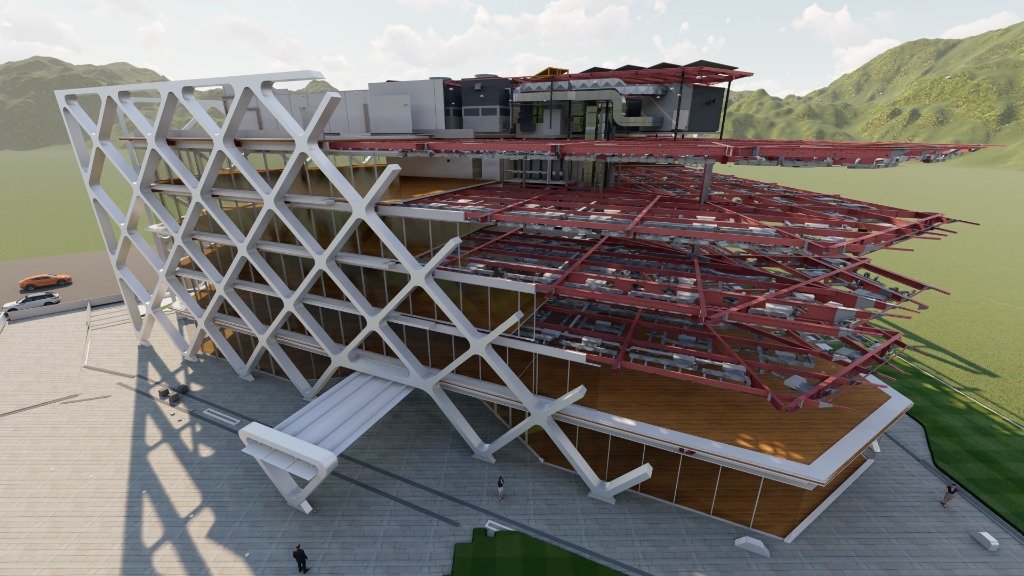 Estructura metálica 3D en construcción — IDT Ingeniería
